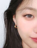 銀瑜 美拉德耳扣輕奢氣質(zhì)高級感耳環(huán)女2025年新款秋冬復(fù)古耳釘耳飾 咖色碎鉆U型耳扣 曬單實拍圖