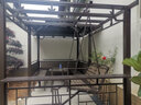 御藤美家（ROYAL RATTAN）庭院葡萄架戶(hù)外遮陽(yáng)棚涼亭防腐木花架花園秋千別墅搖椅帳篷 2.5*2.5米+吊椅+桌+座板+紗簾 曬單實(shí)拍圖