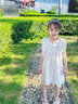 YOJIA女童夏裝連衣裙2024新款洋氣夏天小女孩公主裙全棉兒童裙子背心裙 白色 150cm 曬單實(shí)拍圖