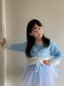 南瓜精靈兒童舞蹈服外套女童秋冬貂絨毛衣披肩芭蕾舞上衣中國舞練功跳舞衣 漸變藍 S （建議105-120cm） 曬單實(shí)拍圖