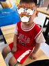 迪迪熊日記 兒童套裝男童夏裝短袖短褲寶寶衣服嬰幼兒服裝新款中小童小男孩運(yùn)動(dòng)籃球服 短袖套裝籃球服紅色23 100cm(36M) 曬單實(shí)拍圖