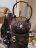 瓷牌茗茶具（cipaiming teaset） 圍爐煮茶鐵壺火碳爐風(fēng)爐鑄鐵茶具煮茶燒水家用戶外木炭爐 喜上眉梢炭爐+1升喜上眉梢鐵壺 曬單實(shí)拍圖