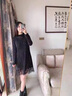 連衣裙子女長(zhǎng)袖秋冬季 小個(gè)子加絨連衣裙2021年秋冬女裝中長(zhǎng)款內(nèi)搭蕾絲打底裙 黑色加絨加厚 L 90-100斤以內(nèi) 曬單實(shí)拍圖