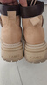 駱駝（CAMEL）大黃靴女時髦擦色粗跟戶外工裝馬丁靴 L24W076611 杏色(5孔) 38 曬單實拍圖