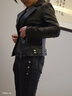 SXA香港潮牌短款皮衣外套女2023秋冬新款百搭皮夾克氣質(zhì)小個(gè)子短外套 黑色 L  曬單實(shí)拍圖