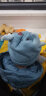 贝娜茜婴儿帽子秋冬季可爱超萌男宝宝女新生儿胎帽婴幼儿毛线帽纯棉韩版 MX640-小奶牛-蓝色  0-12个月（38-47CM） 实拍图