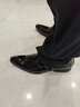 TOP GLORIA皮鞋男尖頭英倫潮流漆皮男鞋亮皮商務正裝皮鞋結(jié)婚婚鞋男 黑色 37 曬單實拍圖