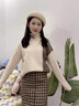 紅蜻蜓 針織衫女秋冬季高領(lǐng)毛衣女上衣外穿打底衫內(nèi)搭套頭時(shí)尚女裝線(xiàn)衣 常規(guī)米白+咖 均碼 曬單實(shí)拍圖