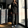 梵奧格（FANAOGE）春秋大學(xué)生面試職業(yè)裝時(shí)尚西服西裝氣質(zhì)套裝正裝女套裝高端工作服 小個(gè)子3件套_外套+九分褲+襯衫 S 【推薦88-99斤】 曬單實(shí)拍圖