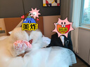 織姬一字肩輕婚紗2025新款氣質(zhì)主紗新娘夏季遮粗手臂齊地大拖尾公主風(fēng) 齊地款 標(biāo)準(zhǔn)中腰 頭紗 裙撐 均碼 S碼建議90斤以下 曬單實(shí)拍圖