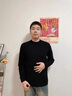 皮爾卡丹（pierre cardin）一體絨高級感圓領(lǐng)毛衣中年男士裝秋冬季款加絨加厚保暖打底針織衫 官方旗艦店 半高領(lǐng)-蘭色 加厚 100%抗起球 XL 【體重135-150斤】 曬單實(shí)拍圖