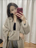 她芙（tafu）品牌女裝水貂絨皮草外套女2025冬季新款氣質(zhì)V領(lǐng)大衣顯瘦皮毛一體 月光灰 M 曬單實(shí)拍圖