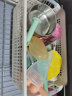 唐易加厚长方形塑料收纳篮厨房浴室桌面收纳置储物篮子文件收纳筐箱盒 大号杏色 实拍图