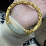 赫蓮娜(HR)和田玉碧手鐲節(jié)節(jié)高升女士手環(huán)古法金絲生日母親節(jié)禮物送媽媽 祥云碧玉花絲鑲玉手鐲 曬單實拍圖