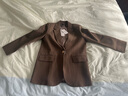 櫻芭妮高級感炸街小西裝外套女春秋直筒寬松休閑小個(gè)子流行后開(kāi)叉小西服 638咖色西裝 金屬扣 L （109斤-118斤） 曬單實(shí)拍圖