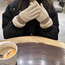 恒源祥羊毛手套女秋冬季加厚絨防寒保暖觸屏羊羔絨騎行開電摩托車 女士雙黑線[毛口]羊毛手套--卡 均碼 曬單實拍圖