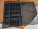 绿林（GREENER）黑色零件收纳工具盒 透明塑料电子元器件格子盒小分格分类样品盒 加筋款12格小号【竖向隔板可拆】 实拍图