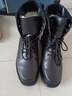 啄木鳥(niǎo)秋冬真皮作戰靴男勞保鞋鋼頭防砸工作鞋羊毛棉鞋保暖高幫保安棉鞋 黑色鋼頭鋼底羊毛作戰靴棉款 44 曬單實(shí)拍圖