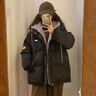 鏡朵羽絨棉服女短款學生少女高中初中生女生衣服冬季外套羽棉襖絨服女 假兩件韓版加厚黑色 均碼 （可備注碼數(shù)） 曬單實拍圖