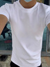 恒源祥白色T恤男士短袖修身圓領(lǐng)純棉夏季上衣服半袖緊身純色打底衫 白色 L 曬單實(shí)拍圖