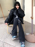 俞兆林（YUZHAOLIN）微喇高腰牛仔褲女2025春秋新款女裝高腰修身顯瘦流蘇薄款涼感褲子 黑灰色[長褲] L [建議105-115斤] 曬單實(shí)拍圖