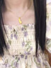 中國(guó)黃金（CHINA GOLD）黃金吊墜丘比特之羽毛掛墜硬金首飾鎖七夕情人節(jié)禮物送女朋友老婆 羽毛吊墜【贈(zèng)925鏈】約1g 曬單實(shí)拍圖