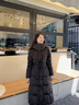 雪中飛羽絨服女2024秋冬季新款鵝絨服收腰顯瘦連帽長(cháng)款洋氣女款冬裝外套 黑色 M (100-110斤) 曬單實(shí)拍圖