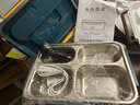 卡斯蘭車(chē)載加熱飯盒12V24V220V車(chē)家使用免注水插電帶飯餐盒多功能加熱飯 墨綠4格送餐具【車(chē)家兩用】 曬單實(shí)拍圖
