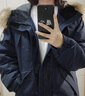 棉致美式工裝棉服女冬季新款高級(jí)感派克服不跑棉羽棉襖絨服棉衣外套女 809藏青色【高品質(zhì)80】 L 120-145斤 曬單實(shí)拍圖