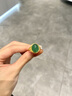 中鑫珠寶風(fēng)韻戒指金鑲玉首飾送媽媽綠玉髓足金黃金蛋面戒指女生日節日禮物 曬單實(shí)拍圖
