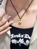 中國黃金（CHINA GOLD）黃金吊墜足金小胖福金鎖吊墜女金坨坨寶寶嬰兒長命平安鎖項鏈 足金項鏈【約1.6g-紅繩+品牌禮盒】 曬單實拍圖