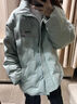 妙奕嘉棉服女2024新款外套棉襖棉衣冬季女士中長(zhǎng)款冬裝學(xué)生面包服小個(gè)子 湖綠色銀標(biāo)小清新外套 M 【建議90-120斤】 曬單實(shí)拍圖