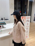 JZDZ粉色麂皮絨工裝短外套女春秋2025新款甜美小個(gè)子學(xué)院風(fēng)休閑上衣 粉色(版) M 曬單實(shí)拍圖