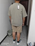 頭號青年短袖t恤男夏季冰絲寬松潮流大碼男裝加大半袖上衣體恤 淺灰 4XL  曬單實(shí)拍圖