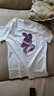 真維斯女童套裝夏季兒童寬松純棉運動(dòng)裝薄女孩夏裝短袖t恤防蚊褲兩件套 【單件裝】白/J兔子剪影紫 160 曬單實(shí)拍圖