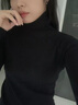 妃奧絨秋冬新款高領(lǐng)加厚毛衣女洋氣配大衣的內(nèi)搭修身堆堆領(lǐng)針織打底衫 黑色 厚款 M 曬單實(shí)拍圖