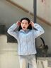波司登（BOSIDENG）【反季】谷愛凌同款輕薄鵝絨羽絨服女連帽修身連帽便捷收納短外套 晴山藍5702 S 160/84A 曬單實拍圖