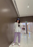真維斯（Jeanswest）秋冬季新款休閑褲女紫色高腰束腳褲子小個子寬松休閑顯瘦衛(wèi)褲子女 【加絨款】紫色--冬款 L【推薦體重115-130斤】 曬單實拍圖