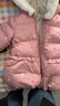 戴維貝拉（DAVE＆BELLA）保暖女童羽絨服幼童兒童羽絨衣幼兒冬裝寶寶上衣幼童羽絨外套女孩 灰粉色-N 110 cm（建議身高100-110cm） 曬單實拍圖