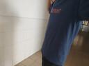 大魚(yú)界線(xiàn) 夏季新款情侶裝夏裝短袖T恤男女韓版潮流學(xué)生寬松上衣服男薄 深藍色 M（100-120斤） 曬單實(shí)拍圖