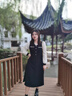 獨(dú)束大碼女裝【復(fù)古小香系列】拼接假兩件連衣裙女顯瘦胖mm秋冬新款 黑色 XL 曬單實(shí)拍圖