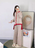 朵朵·可可冬季睡衣女珊瑚絨羽毛紗日系條紋長(cháng)袖長(cháng)褲家居服套裝 藍條紋 M (160) 曬單實(shí)拍圖