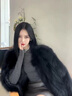 她芙（tafu）品牌女裝狐貍毛皮草外套女2025秋冬新款韓版氣質(zhì)保暖小個(gè)子大衣 黑色 M 建議95-105斤 曬單實(shí)拍圖