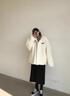 舒芳蝶2025冬季新款女裝韓版寬松百搭立領(lǐng)羊羔毛絨兩面穿字母棉衣棉服女 白色 S 曬單實拍圖