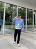 花花公子（PLAYBOY）衛(wèi)衣男春秋新款男士青年寬松長(zhǎng)袖涂鴉男裝街頭卡通動(dòng)漫百搭上衣服 霧霾藍(lán)常規(guī)款 XL 曬單實(shí)拍圖