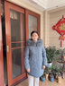羅蒙（ROMON）中年媽媽羽絨服女士冬季中長款狐貍毛領白鴨絨保暖外套女 Y20豆綠【狐貍毛領+90白鴨絨】 L （適合90-110斤） 曬單實拍圖