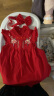 优奇周岁女宝宝礼服夏季婴儿夏装衣服红色旗袍连衣裙夏天抓周冠衣中式 晒单实拍图