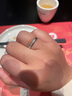 DR結(jié)婚對(duì)戒鉑金情侶訂婚戒指禮物BELIEVE雪上吻痕QW0100/QM0100 單女戒 pt950 曬單實(shí)拍圖
