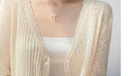 宙馨Fang曬衣女外穿夏季新款 開衫外搭短款配吊帶裙子的小外套披肩 杏色 XL 建議115-125斤 曬單實(shí)拍圖