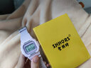 聖猴時（SHHORS）電子手表小方塊簡約ins高顏值復古男女學生多功能鬧鈴夜光計時 淺紫色 （贈送備用電池） 曬單實拍圖